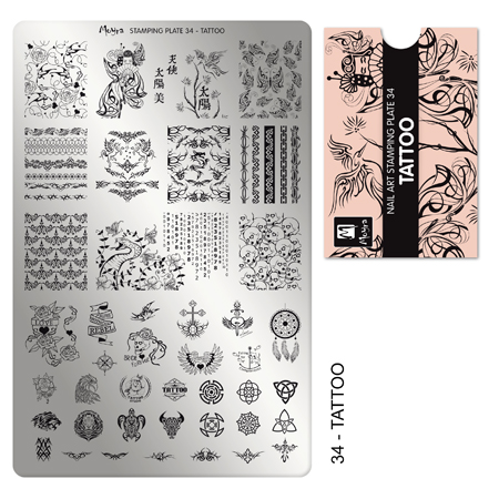 Moyra Stampingplatte 34 Tattoo Moyra Stampingplatte 34 Tattoo