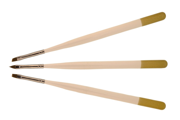 Nail brush set 3 pcs White/Gold
