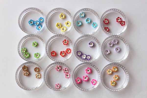 Flower with Rhinestone, Two-Tone Flower with Rhinestone, Two-Tone