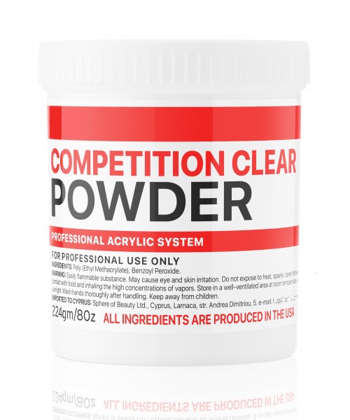 Basic acryl powder Competition clear 224g,K Professional Basic acryl powder Competition clear 224g,K Professional